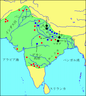 マウリヤ朝仏教地図